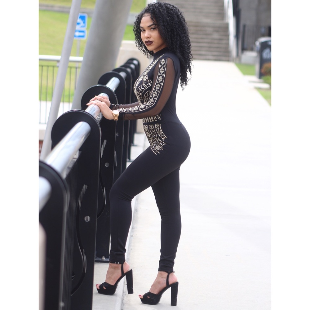 Black Embellished Jumpsuit